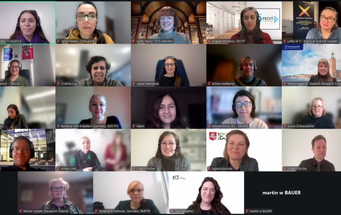 Image of attendees at online event.