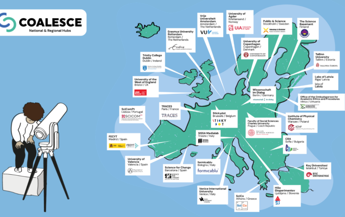 Map with the 28 COALESCE Hubs