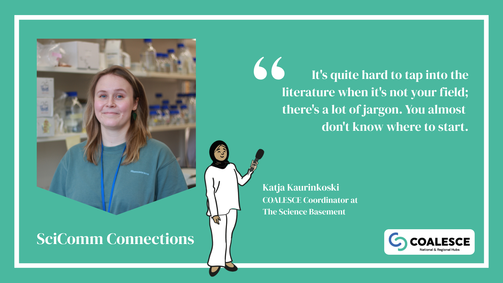 Highlighted quote from Katja Kaurinkoski: It's quite hard to tap into the literature when it's not your field; there's a lot of jargon. You almost don't know where to start.