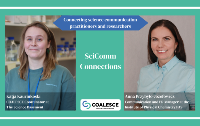 Headshot of Katja Kaurinkoski, Finland, and Anna Przybyło-Józefowicz, Poland, interviewed for the SciComm Connections series